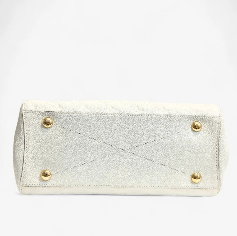 Louis Vuitton Montaigne MM Monogram Empreinte White Leather Satchel Shoulder Bag